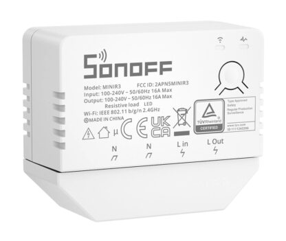 SONOFF smart διακόπτης MINIR3, 1-Gang, Wi-Fi, 16A, λευκός