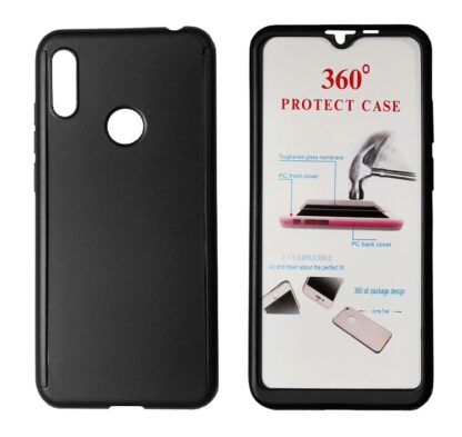 POWERTECH Θήκη Body 360° με Tempered Glass για Huawei Y6/Pro 2019, μαύρη