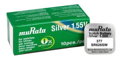 MURATA μπαταρία Silver Oxide για ρολόγια SR626SW, 1.55V, No 377, 10τμχ