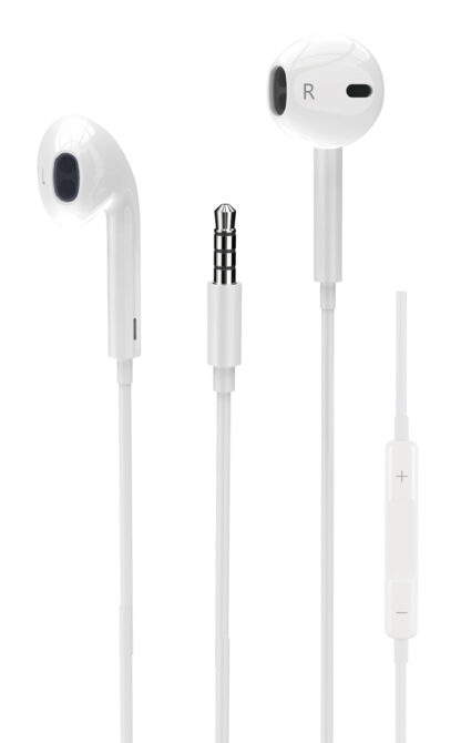 POWERTECH earphones με μικρόφωνο Classic, 3.5mm, 1.2m, λευκά