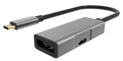 POWERTECH αντάπτορας USB Type-C σε DisplayPort + PD PTH-054, 4K, γκρι