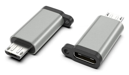 POWERTECH αντάπτορας Micro USB αρσενικό σε USB-C θηλυκό PTH-065, ασημί