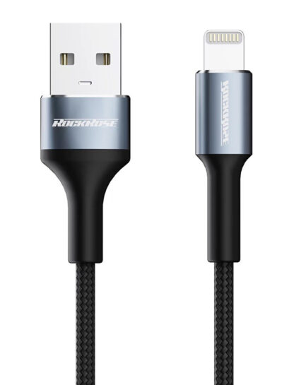 ROCKROSE καλώδιο USB σε Lightning Aspire AL, 2.4A, 1m, μαύρο