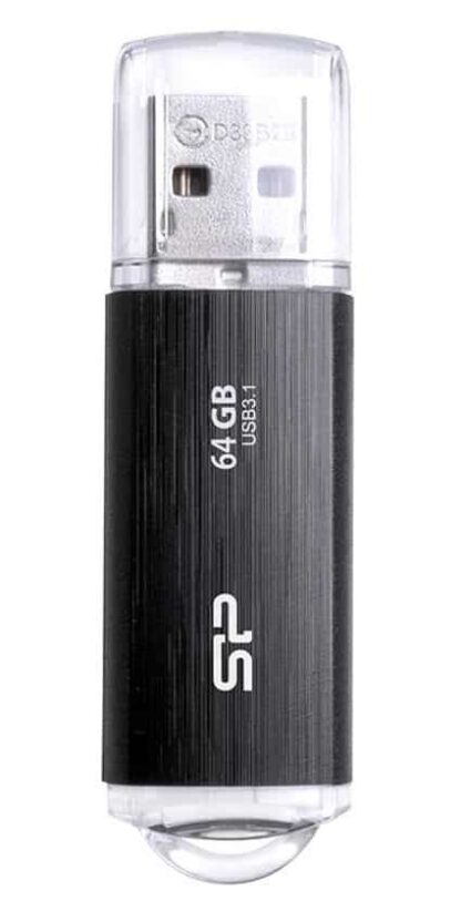 SILICON POWER USB Flash B02, 64GB, USB 3.2 Gen1, μαύρο