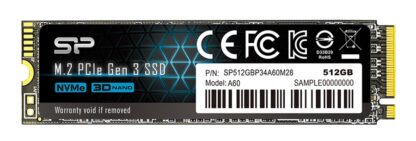 SILICON POWER SSD PCIe Gen3x4 P34A60 M.2 2280, 512GB, 2.200-1.600MB/s