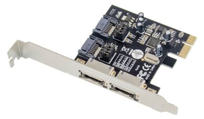 POWERTECH κάρτα επέκτασης PCIe σε 2x SATA ST51, ASM1061, low profile