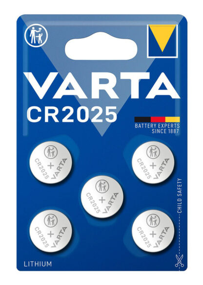 VARTA μπαταρία λιθίου CR2025, 3V, 5τμχ