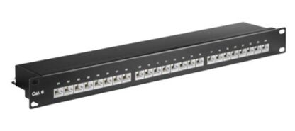 GOOBAY patch panel 93048 για καμπίνα δικτύου 19"/1U, 24x ports, μαύρo