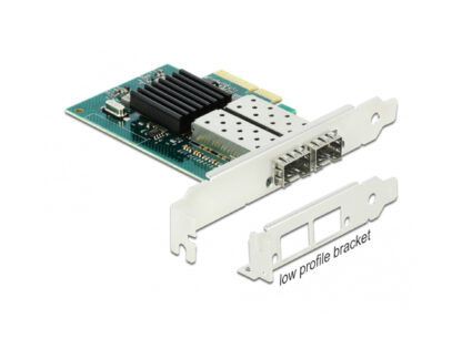 Nic 10/100/1000 Delock 2xsfp Ports Fp/lp Pci-ex New