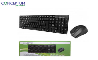 Keyboard-mouse Conceptum Wired Usb Black En-gr New