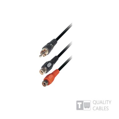 1.5M F/M 2RCA Jack To 1RCA Plug Nickel