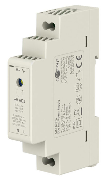 GOOBAY τροφοδοτικό 59573 για DIN rail, 12V/1.25A, 15W, IP20