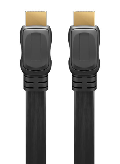 GOOBAY καλώδιο HDMI 2.0 με Ethernet 61279, flat, 18Gbit/s, 4K, 2m, μαύρο