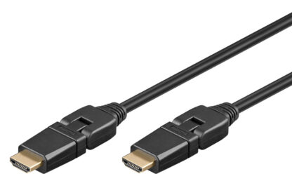 GOOBAY καλώδιο HDMI 61283 Ethernet, 360° βύσμα, 4K 18Gbit/s, 1.5m, μαύρο