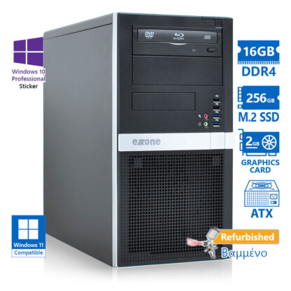 OEM Extra Tower Xeon E-2124(4-Cores)/16GB DDR4/500GB/Nvidia 2GB/DVD/10P Grade A+ Workstation Refurbi