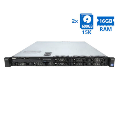 Refurbished Server Dell Poweredge R420 R1U E5-2444(6-cores)/16GB DDR3/2x600GB 15K/4xLFF/1xPSU/No ODD