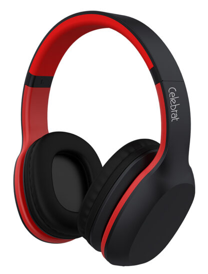 CELEBRAT Bluetooth headphones A18-BKRD, wireless & wired, μαύρο-κόκκινο