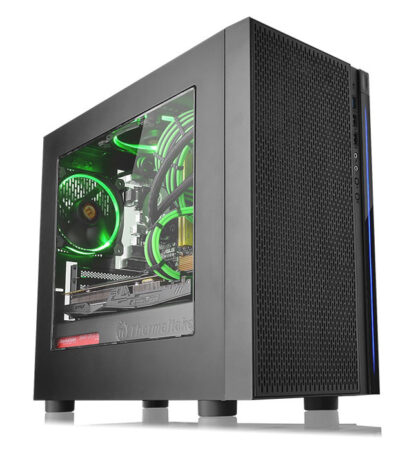 THERMALTAKE PC case micro tower Versa H18, 398x205x439mm, 1x fan, μαύρο