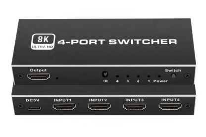 HDMI switch CAB-H149, 4-in σε 1-out, 4K/120Hz, 8K/60Hz, μαύρο