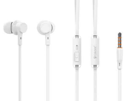 CELEBRAT earphones με μικρόφωνο G19, 3.5mm, 1.2m, λευκά