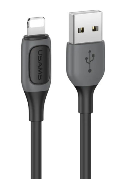 USAMS καλώδιο Lightning σε USB US-SJ595, 2.4A, 1m, μαύρο