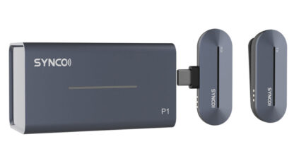 SYNCO ασύρματο μικρόφωνο P1T με θήκη φόρτισης, USB-C, 2.4GHz, γκρι