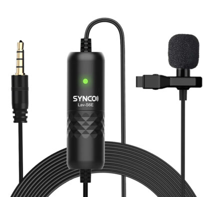 SYNCO μικρόφωνο Lav-S6E με clip-on, omnidirectional, 3.5mm, 6m, μαύρο