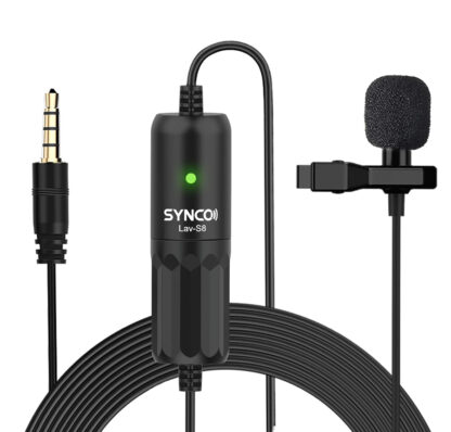 SYNCO μικρόφωνο Lav-S8 με clip-on, omnidirectional, 3.5mm, 8m, μαύρο