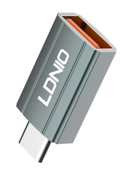 LDNIO αντάπτορας USB-C σε USB LC140, αρσενικό σε θηλυκό, γκρι