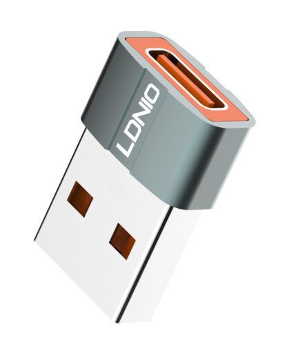 LDNIO αντάπτορας USB σε USB-C LC150, αρσενικό σε θηλυκό, γκρι