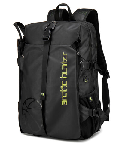 ARCTIC HUNTER τσάντα πλάτης B00391 με θήκη μπάλας & laptop, 26L, μαύρη