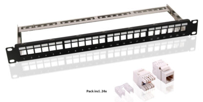 GOOBAY Keystone patch panel 95336 με 24 modules, 19"/1U, 24 ports, μαύρo