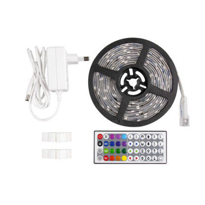 Ταινία LED RGB 5M 12V/24W με τηλεχειριστήριο και τροφοδοτικό LEDSTRGBD-5050-243010S202/5-WL