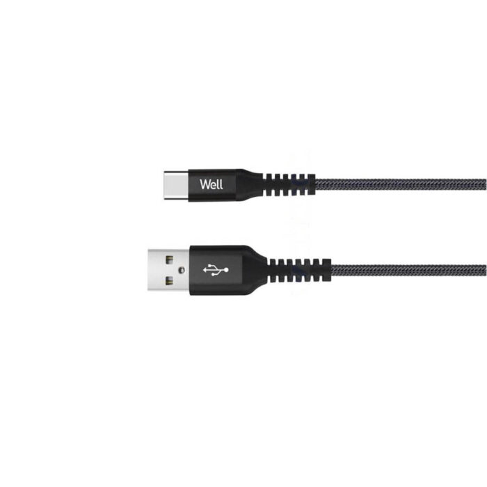 Καλώδιο USB 2.0 σε Type-C Φόρτισης - Data 1m 5A Μαύρο Well CABLE-USB/USBC-1BK501-WL