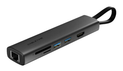 CABLETIME docking station CT-HUBP7-AG, 7 θυρών, USB-C, 100W, 4K, μαύρο