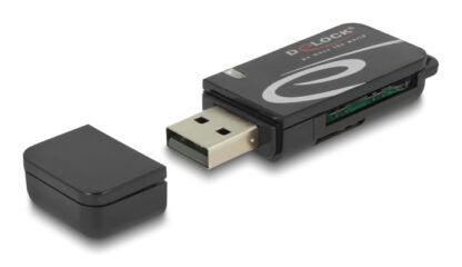 DELOCK card reader 91602 για SD & micro SD, USB, 480Mbps, μαύρο