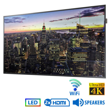 Used Signage Display QB65H WiFI LED/Samsung/65"Ultra HD 4k/3840x2160/Black/w/Speakers/DVI-D & DP & 2