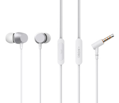 CELEBRAT earphones με μικρόφωνο D10, 3.5mm, 1.2m, λευκά