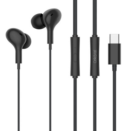 CELEBRAT earphones με μικρόφωνο D13, USB-C, 1.2m, μαύρα