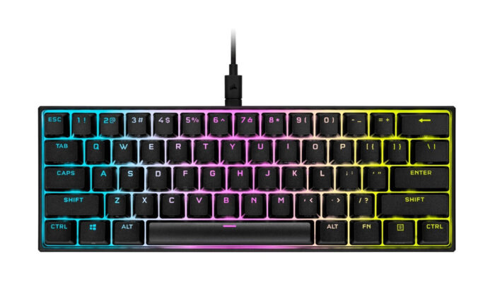 Corsair K65 RGB Mini Gaming Μηχανικό Πληκτρολόγιο 60% Εκθεσιακό με Cherry MX Speed διακόπτες και RGB φωτισμό Grade A
