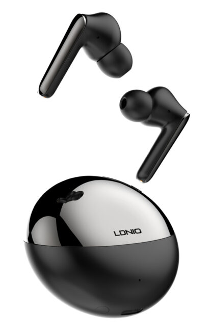 LDNIO earphones με θήκη φόρτισης T01, True Wireless, HiFi, μαύρα