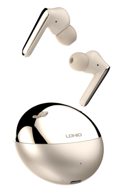 LDNIO earphones με θήκη φόρτισης T01, True Wireless, HiFi, χρυσά