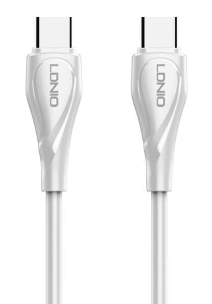 LDNIO καλώδιο USB-C σε USB-C LC611C, 65W PD, 1m, λευκό