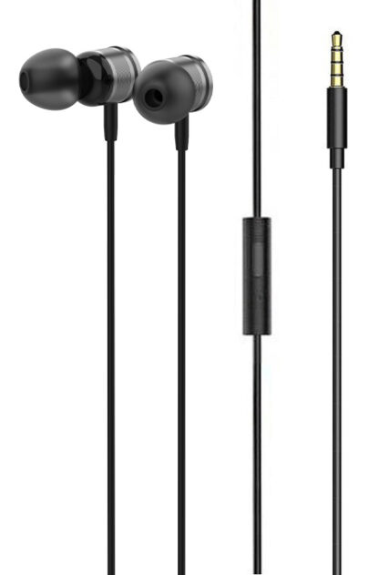 LDNIO earphones με μικρόφωνο HP04, 3.5mm, 1.2m, γκρι