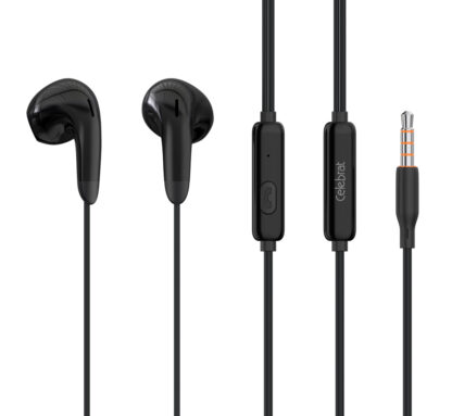 CELEBRAT earphones με μικρόφωνο G27, 3.5mm, 1.2m, μαύρα