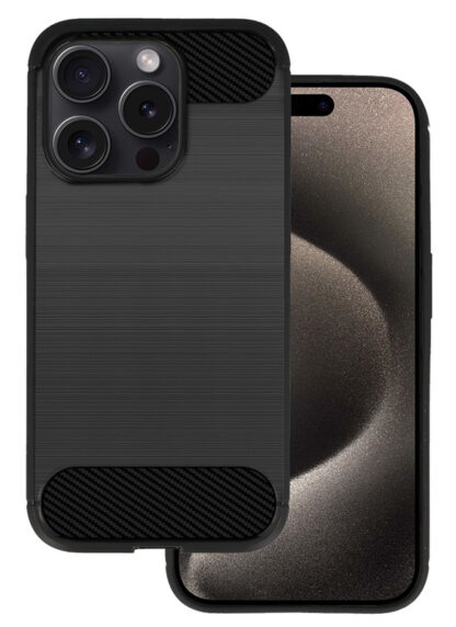 POWERTECH θήκη Carbon MOB-1930 για iPhone 15 Pro Max, μαύρη