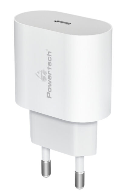 POWERTECH φορτιστής τοίχου PT-1150, USB-C, 12W, λευκός