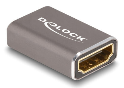 DELOCK αντάπτορας HDMI 60078 με Ethernet, 8K/60Hz, μεταλλικός, γκρι