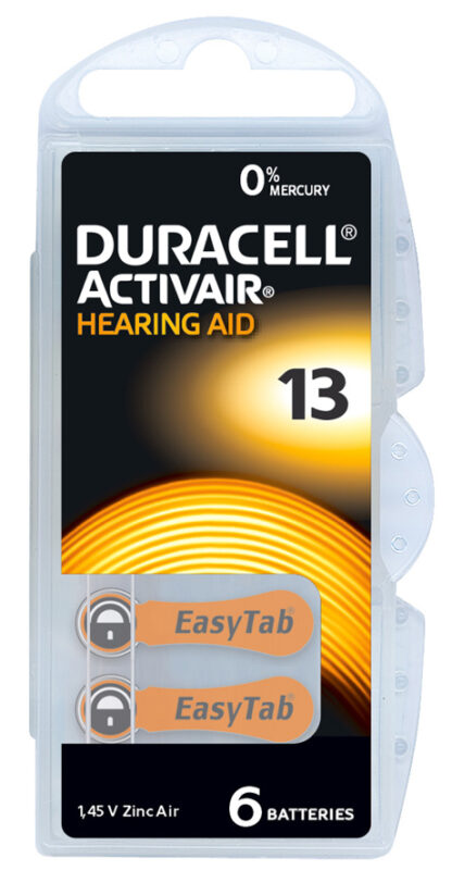 DURACELL μπαταρίες ακουστικών βαρηκοΐας Activair 13, 1.45V, 6τμχ